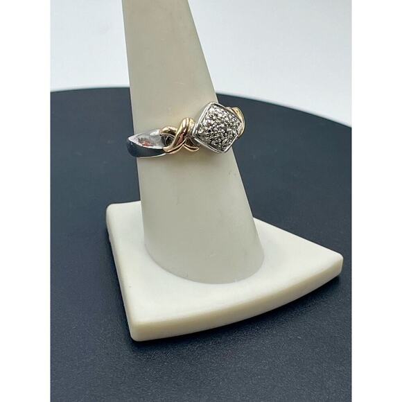 Ross Simons Vintage XO Diamond Accent 925 Sterling Silver Vermeil Ring Sz 8.25 - Picture 3 of 13